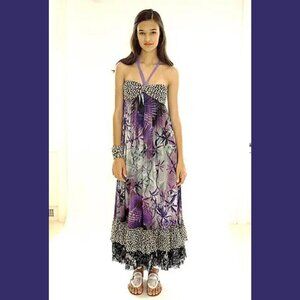 Jean Paul Gaultier Resort Polka Dot + Palm Maxi Dress - Size 6